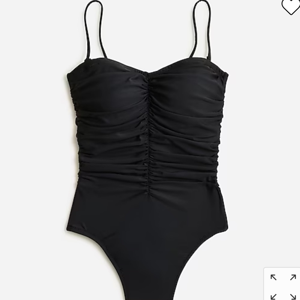 J.Crew Ruched Sweetheart One Piece Swimsuit black Size 20 BF176 orig. $118
